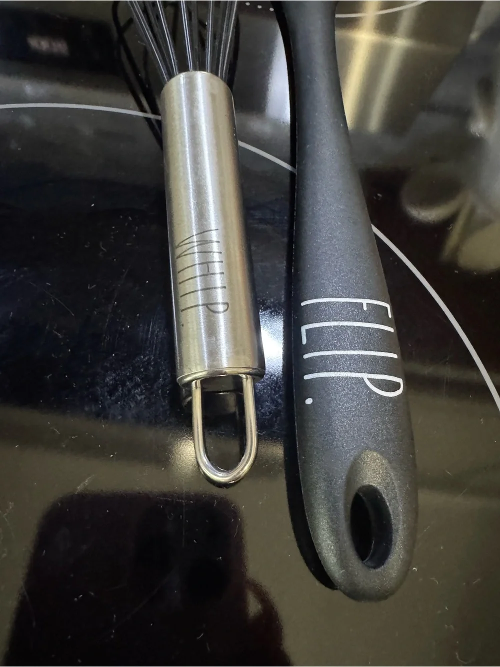 Rae Dunn Gray Slotted Spatula & Stainless Whisk Set